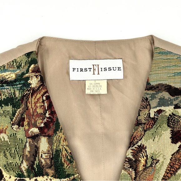 90s VTG-USA FI Fishing & Hunting Bird-Dog Tapestry Vest - Picture 15 of 16